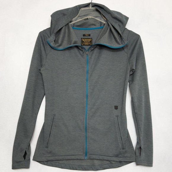 Burton Tops - Burton Athletic Hoodie Running Full Zip Thumb Holes Blue Women's Small S
